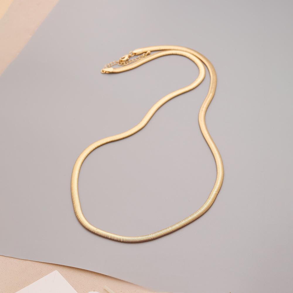 18K Gold Flat Snake Chain Fashion Thick Vintage Statement Necklace – Fashion Edition