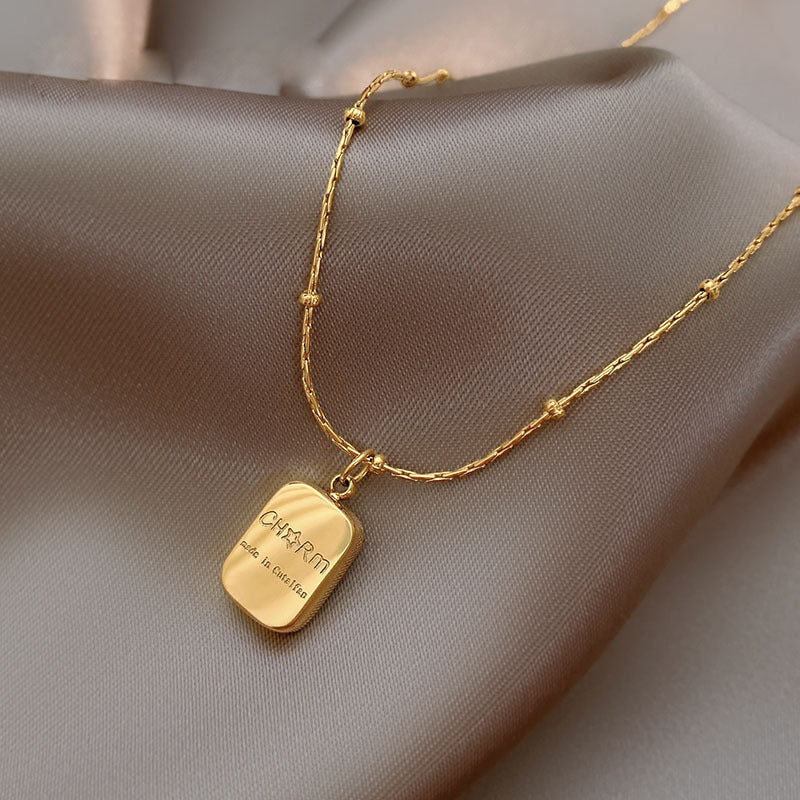 14K  Letter Double Sided  Coin Necklace
