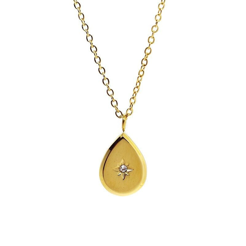 14k three-dimensional octagonal star diamond necklace