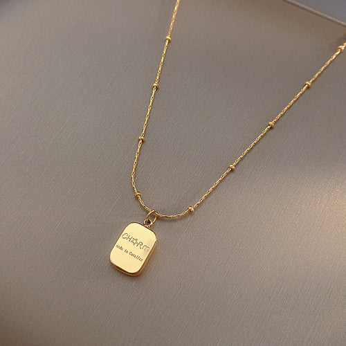 14K  Letter Double Sided  Coin Necklace
